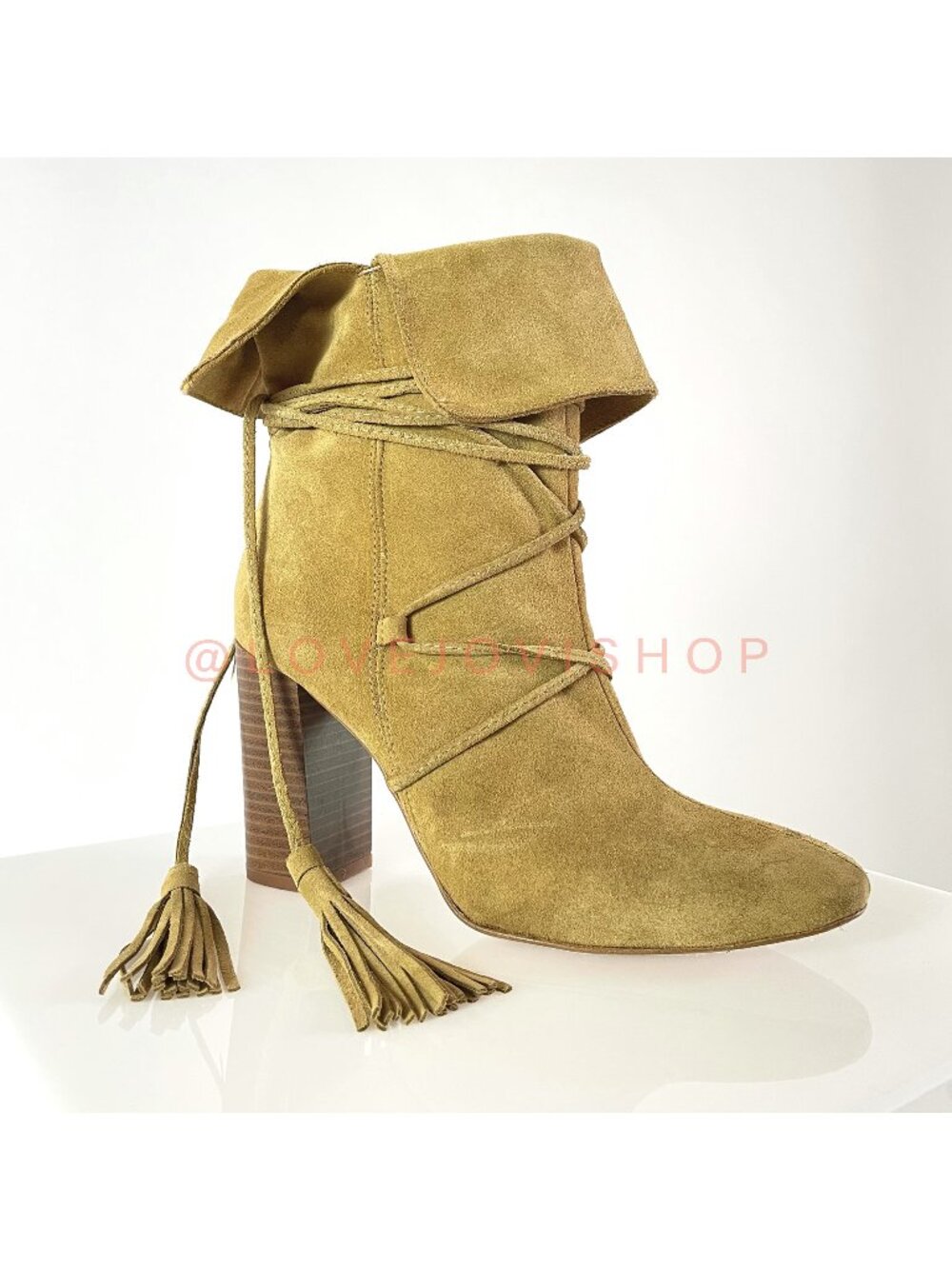 Bohemian | Zara Camel Suede Wrap Boot | Fringe Tassel | Western Cowgirl | Size 8